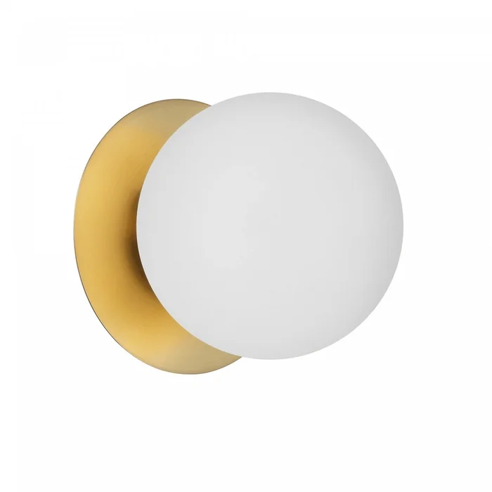 Dainolite Burlat 1 Light Wall Sconce Aged Brass White Glass Lamp|Applique murale Burlat de Dainolite en verre blanc, avec fini laiton vieilli et 1ampoule