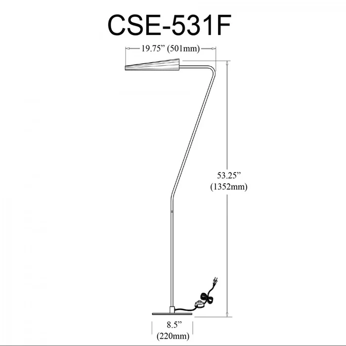 Dainolite Cassie 1 Light Floor Lamp Incandescent Aged Brass Matte Black|Lampe pied Cassie de Dainolite avec fini laiton vieilli et noir mat et 1ampoule incandescente - Image 2