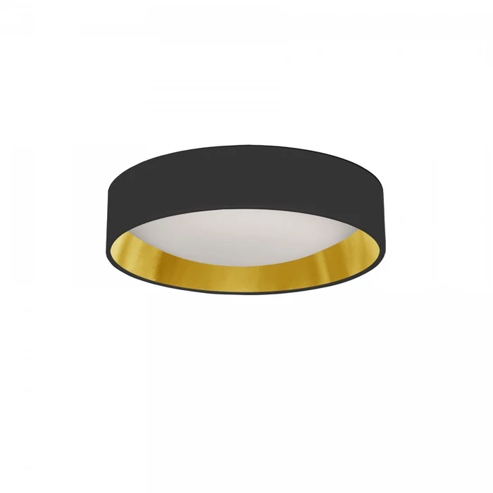 Dainolite Cfled Flush Mount 11 Black/Gold Shade Lamp|Plafonnier affleur Cfled de Dainolite de 11po avec abat-jour noir et dor