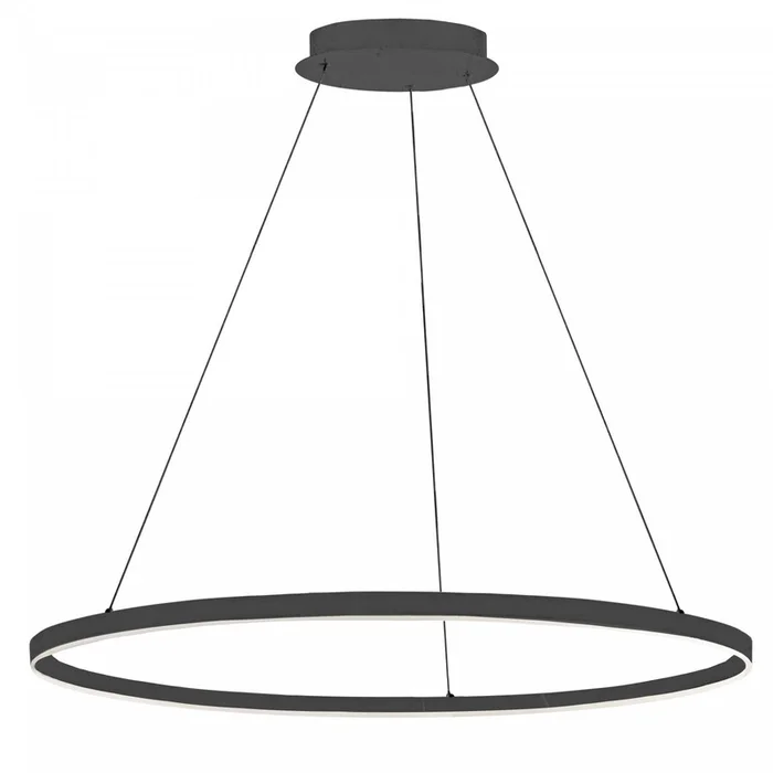 Dainolite Circulo Chandelier 63w Matte Black Finish White Acrylic Diffuser Lamp|Lustre Circulo de Dainolite en acrylique blanc qui diffuse la lumire, avec fini noir mat et ampoule de 63W
