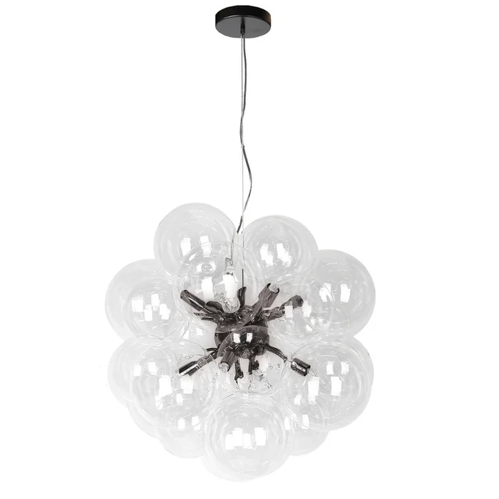 Dainolite Comet 6 Light Chandelier Matte Black Clear Glass Lamp|Lustre Comet de Dainolite en verre transparent, avec fini noir mat et 6ampoules
