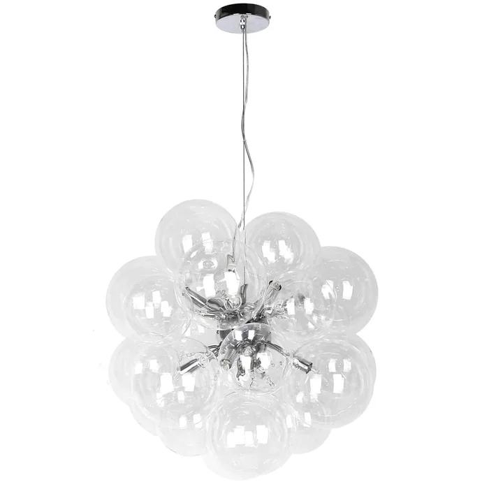 Dainolite Comet 6 Light Chandelier Polished Chrome Finish Clear Glass Lamp|Lustre Comet de Dainolite en verre transparent, avec fini chrom poli et 6ampoules