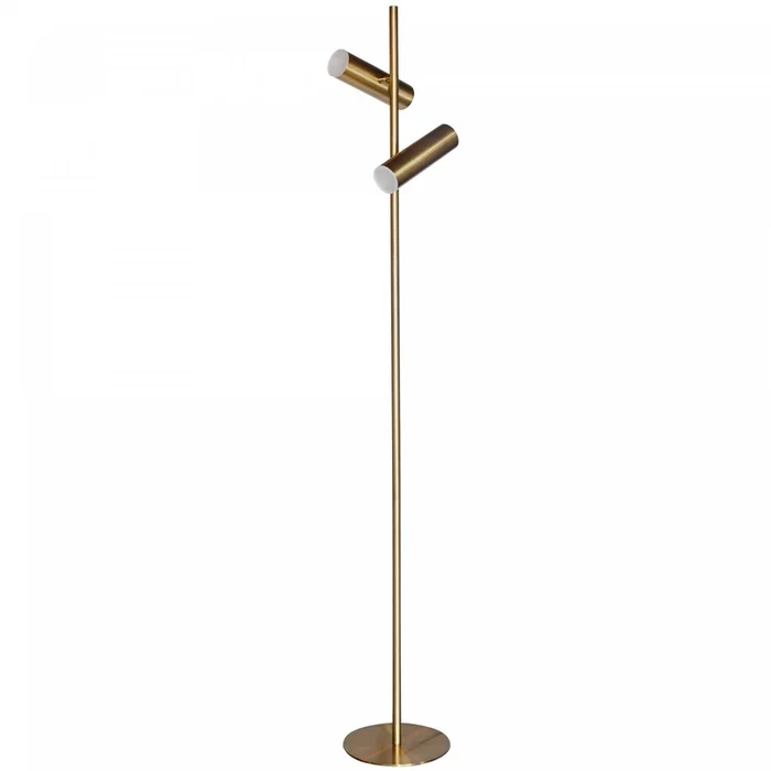 Dainolite Constance Floor Lamp 12w Aged Brass Frosted Acrylic Diffuser|Lampe pied Constance de Dainolite en acrylique givr qui diffuse la lumire, avec fini laiton vieilli et ampoule de 12W