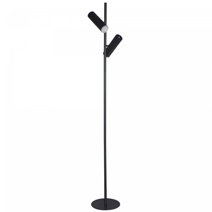 Dainolite Constance Floor Lamp 12w Matte Black Frosted Acrylic Diffuser|Lampe pied Constance de Dainolite en acrylique givr qui diffuse la lumire, avec fini noir mat et ampoule de 12W