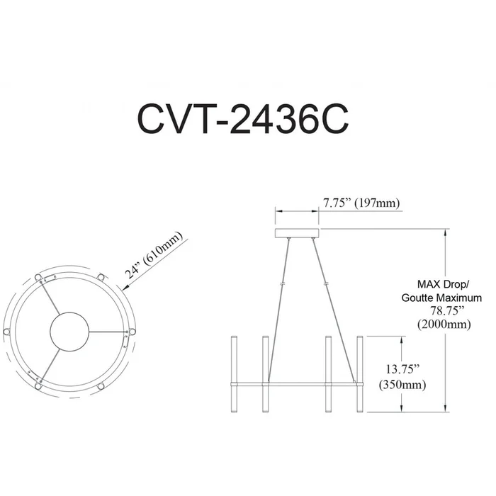 Dainolite Corvette Chandelier 36w Aged Brass White Acrylic Diffuser Lamp|Lustre Corvette de Dainolite en acrylique blanc qui diffuse la lumire, avec fini laiton vieilli et ampoule de 36W - Image 2