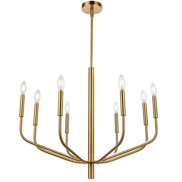 Dainolite Eleanor 8 Light Chandelier Aged Brass Lamp|Lustre Eleanor de Dainolite avec fini laiton vieilli et 8ampoules