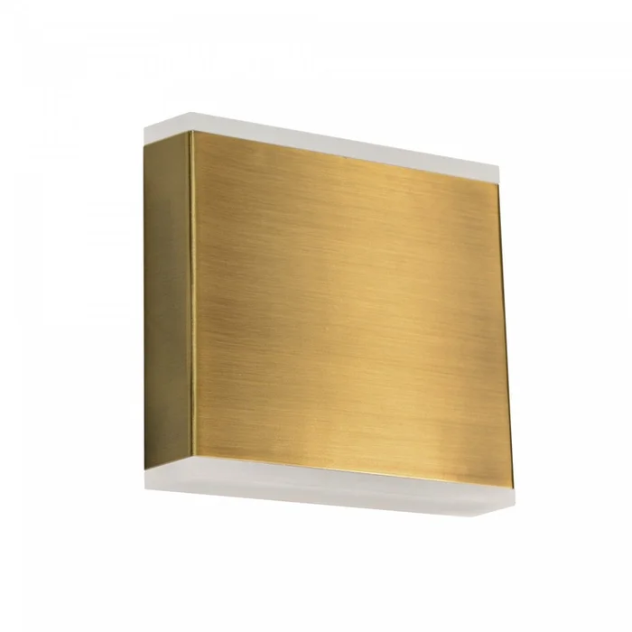 Dainolite Emery LED Wall Sconce 15w Aged Brass Frosted Acrylic Diffuser Lamp|Applique murale Emery de Dainolite en acrylique givr qui diffuse la lumire, avec fini laiton vieilli et ampoule DEL de 15W