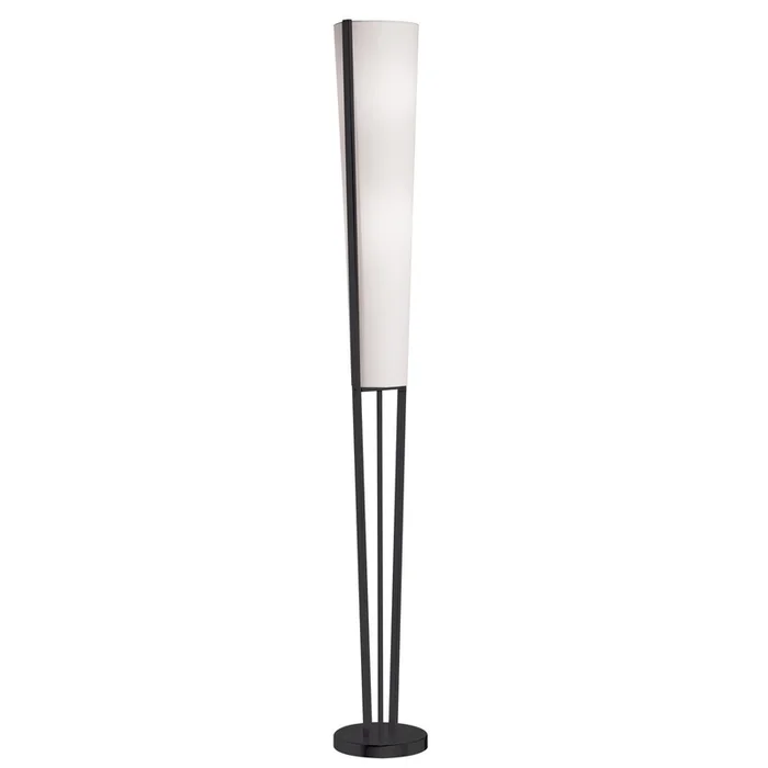 Dainolite Emotions 2 Light Floor Lamp Matte Black White Shade|Lampe pied Emotions de Dainolite avec abat-jour blanc, fini noir mat et 2ampoule