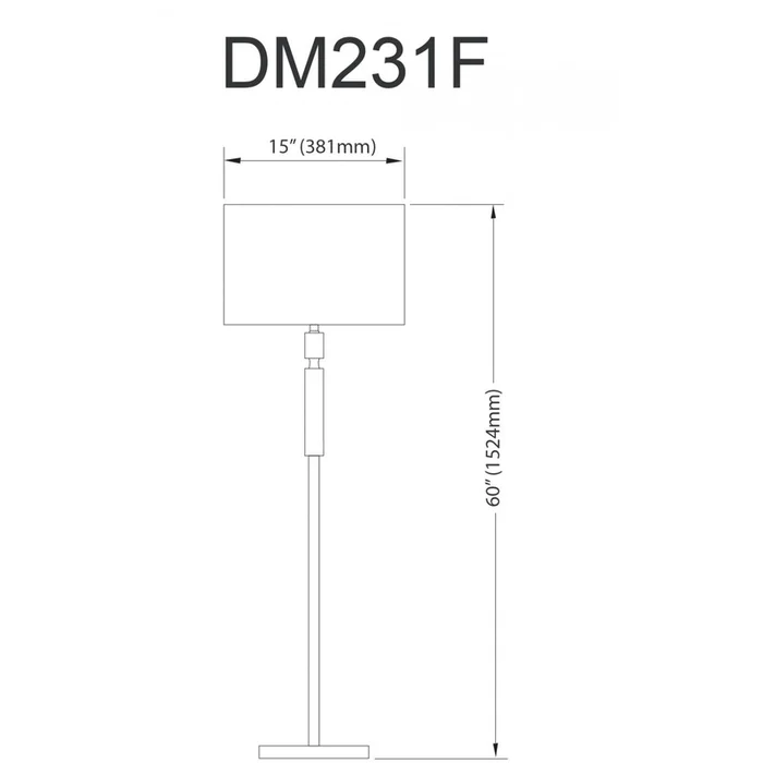 Dainolite Fernanda 2 Light Floor Lamp Matte Black White Shade|Lampe pied Fernanda de Dainolite avec abat-jour blanc, fini noir mat et 2ampoule - Image 2