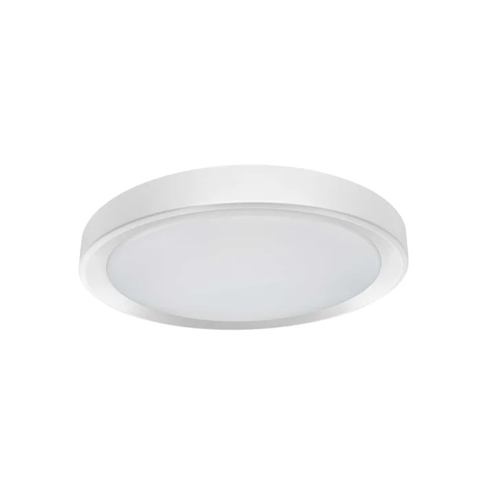 Dainolite Flynn Flush Mount 24w Matte White White Diffuser Lamp|Plafonnier affleur Flynn de Dainolite qui diffuse la lumire, avec fini blanc mat et blanc, et ampoule de 24W