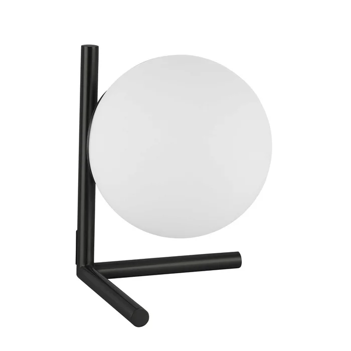 Dainolite Folgar 1 Light Table Lamp Matte Black Finish Opal White Glass|Lampe de table Folgar de Dainolite en verre blanc opale, avec fini noir mat et 1ampoule