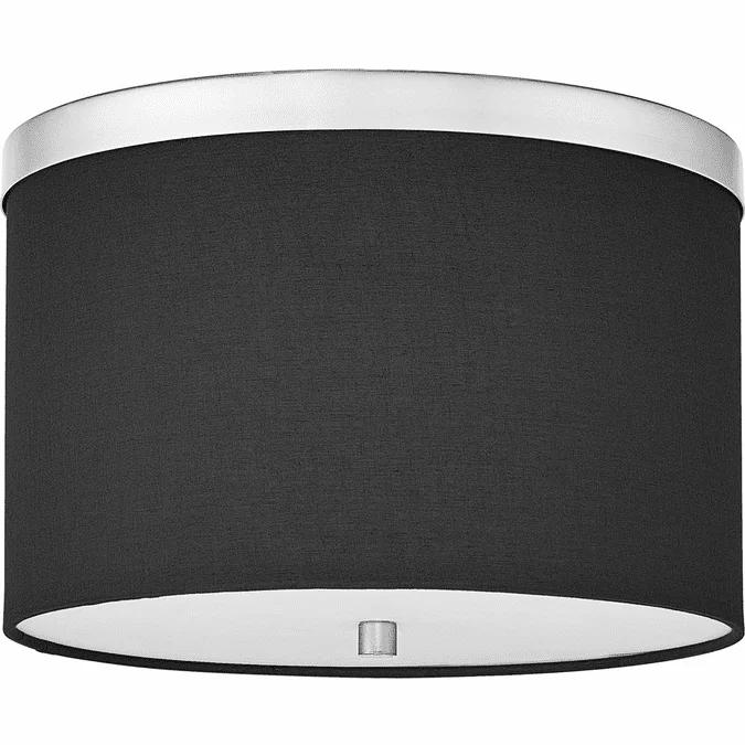 Dainolite FRD-122FH-PC-BK Frederica Contemporary Black Flush Mount Ceiling Light Fixture