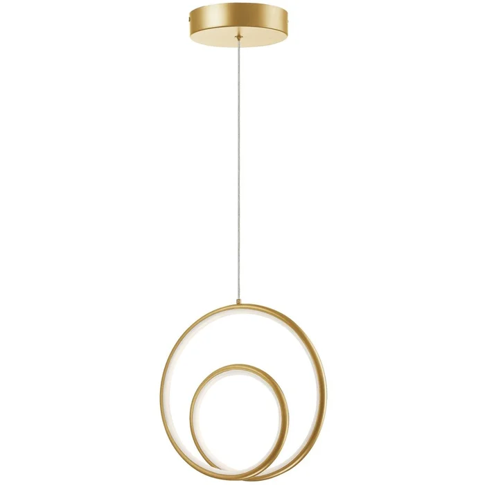Dainolite Gabriel LED Pendant 22w Aged Brass Finish White Silicone Diffuser Lamp|Luminaire suspendu Gabriel de Dainolite en silicone blanc qui diffuse la lumire, avec fini laiton vieilli et ampoule DEL de 22W