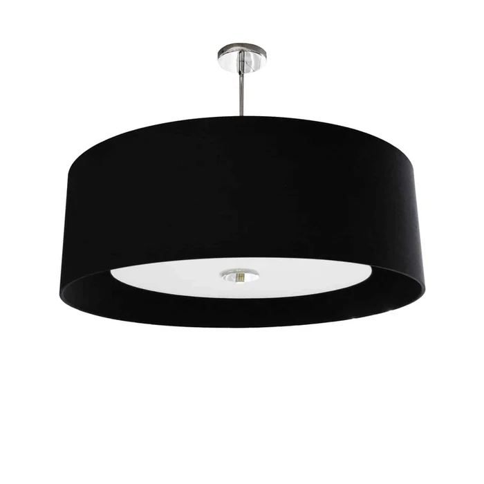 Dainolite Helena 4 Light Pendant 22 Dia Polished Chrome Finish Black Shade White Diffuser Lamp|Luminaire suspendu Helena de Dainolite de 22po de diamtre avec abat-jour noir et blanc qui diffuse la lumire, fini chrom poli et 4ampoules