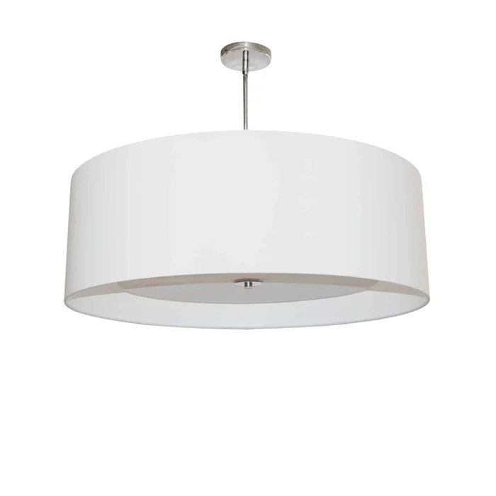 Dainolite Helena 4 Light Pendant 22 Dia Polished Chrome Finish White Shade White Diffuser Lamp|Luminaire suspendu Helena de Dainolite de 22po de diamtre avec abat-jour blanc qui diffuse la lumire, fini chrom poli et 4ampoules