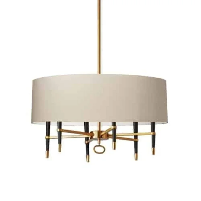 Dainolite Langford 6 Light Chandelier Vintage Bronze Cream Shade Lamp|Lustre Langford de Dainolite avec abat-jour crme, fini bronze rtro et 6ampoules