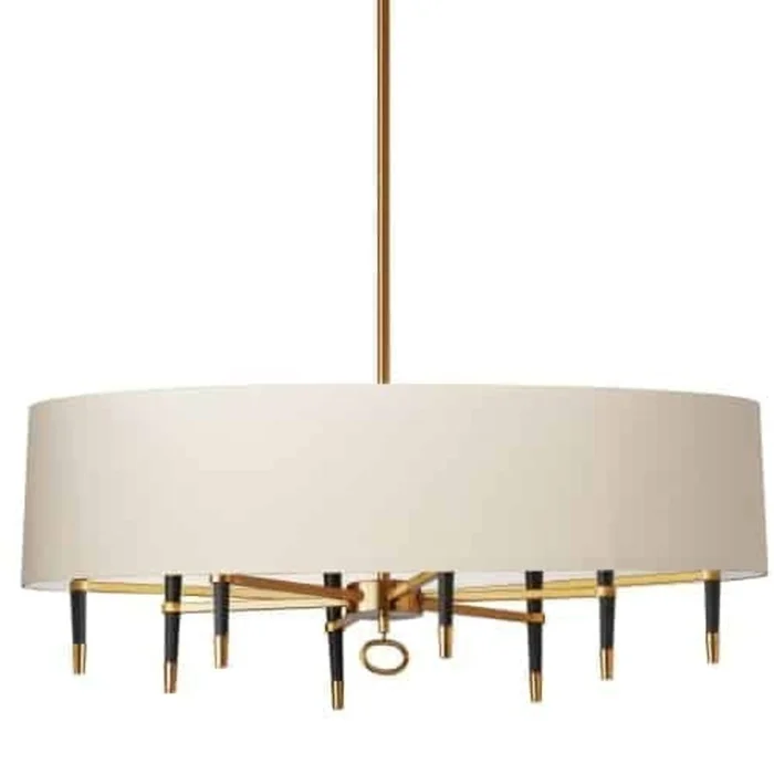 Dainolite Langford 8 Light Chandelier Vintage Bronze Cream Shade Lamp|Lustre Langford de Dainolite avec abat-jour crme, fini bronze rtro et 8ampoules