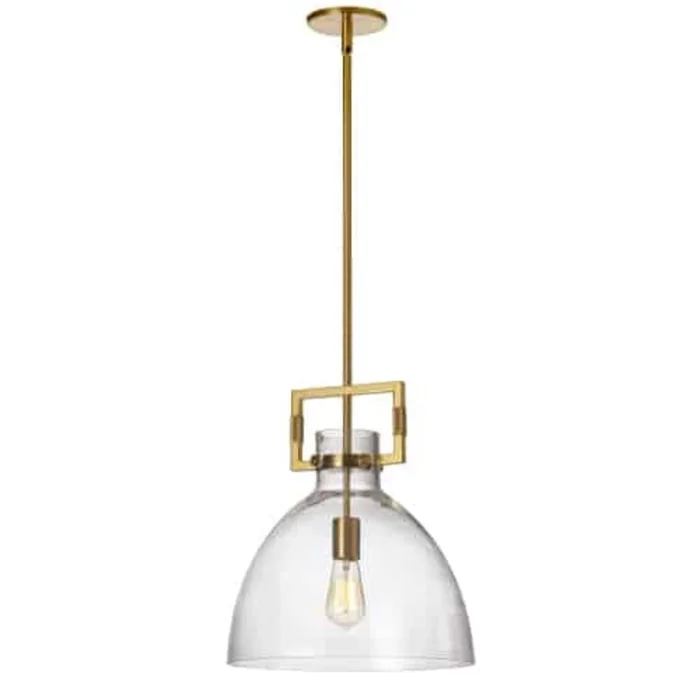 Dainolite Liberty 1 Light Pendant Aged Brass Finish Lamp|Luminaire suspendu Liberty de Dainolite avec fini laiton vieilli et 1ampoule
