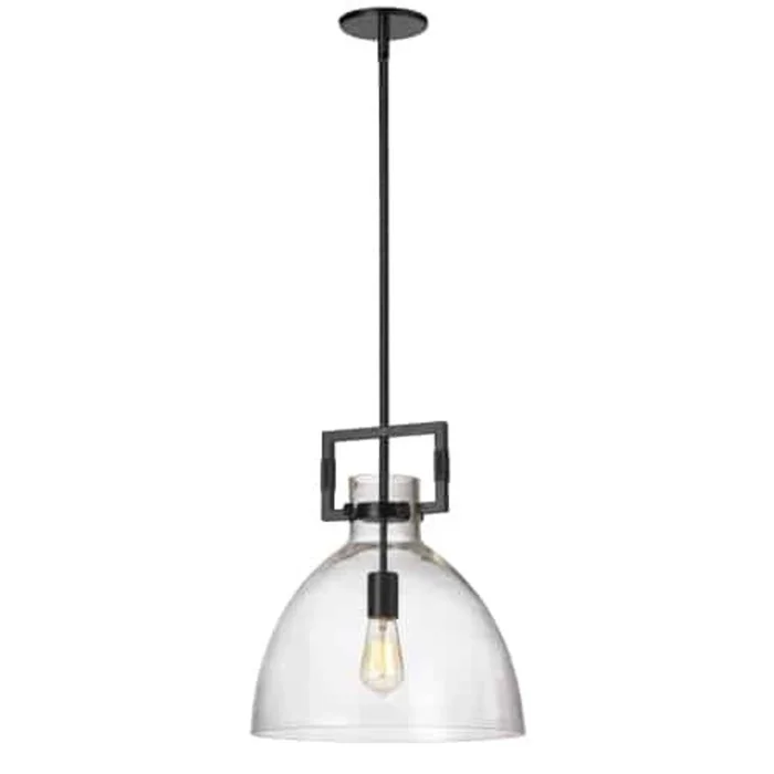 Dainolite Liberty 1 Light Pendant Matte Black Finish Lamp|Luminaire suspendu Liberty de Dainolite avec fini noir mat et 1ampoule