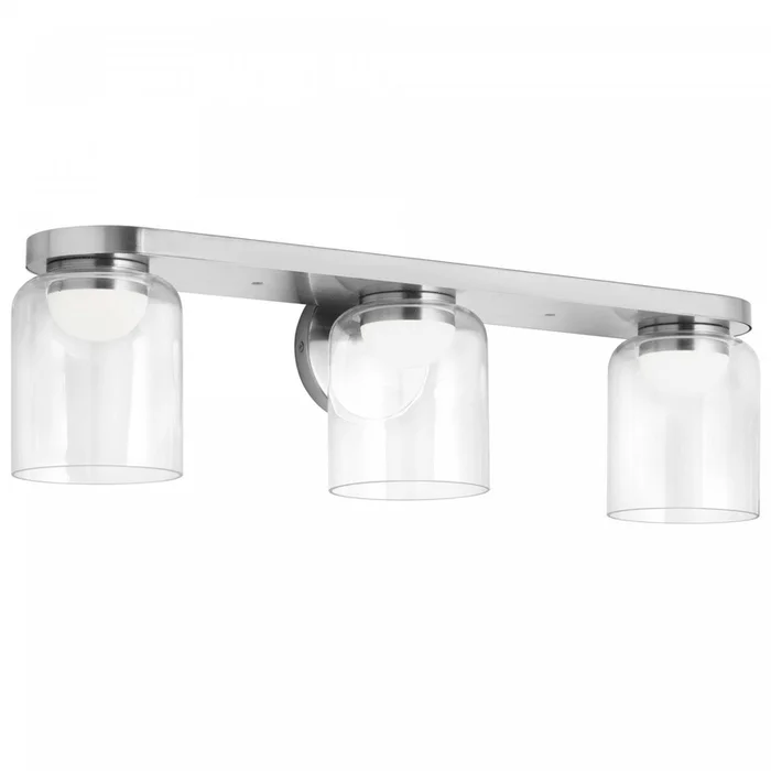 Dainolite Nadine LED Vanity 30w Polished Chrome Clear Glass Lamp|Lumire de coiffeuse Nadine de Dainolite en verre transparent, avec fini chrom poli et ampoule DEL de 30W