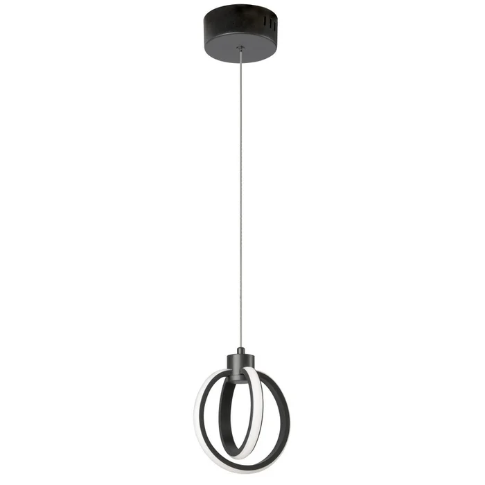 Dainolite Parson LED Pendant 14w Matte Black Finish White Silicone Diffuser Lamp|Luminaire suspendu Parson de Dainolite en silicone blanc qui diffuse la lumire, avec fini noir mat et ampoule DEL de 14W