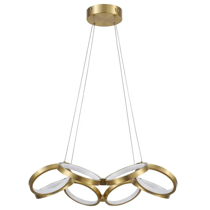 Dainolite Philo Chandelier 64w Aged Brass White Silicone Diffuser Lamp|Lustre Philo e Dainolite en silicone blanc qui diffuse la lumire, avec fini laiton vieilli et ampoule de 64W