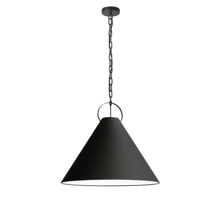 Dainolite Princeton 1 Light Pendant 24 Dia Matte Black Finish Black Shade Lamp|Luminaire suspendu Princeton de Dainolite de 24po de diamtre avec abat-jour noir, fini noir mat et 1ampoule