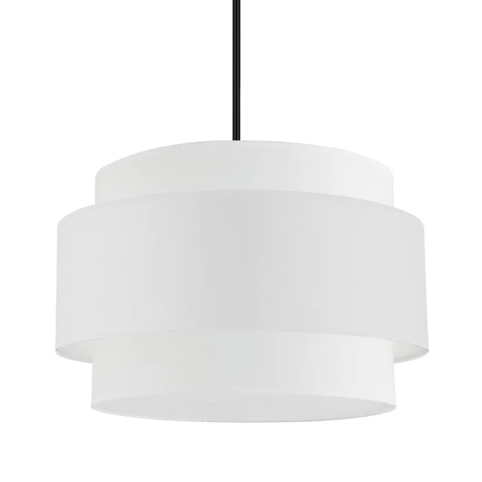 Dainolite Priya 4 Light Pendant 22 Dia Matte Black White Shade Lamp|Luminaire suspendu Priya de Dainolite de 22po de diamtre avec abat-jour blanc, fini noir mat et 4ampoules
