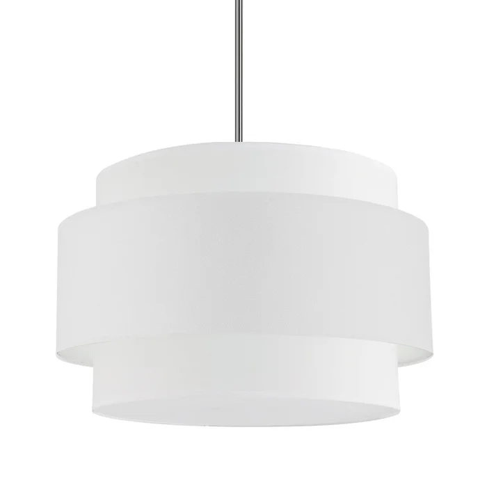 Dainolite Priya 4 Light Pendant 22 Dia Polished Chrome White Shade Lamp|Luminaire suspendu Priya de Dainolite de 22po de diamtre avec abat-jour blanc, fini chrom poli et 4ampoules