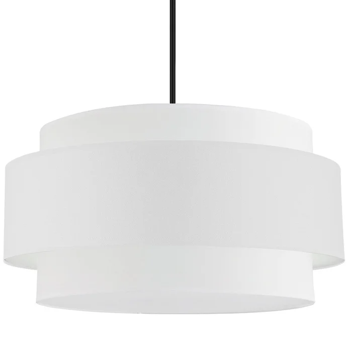 Dainolite Priya 4 Light Pendant 30 Dia Matte Black White Shade Lamp|Luminaire suspendu Priya de Dainolite de 30po de diamtre avec abat-jour blanc, fini noir mat et 4ampoules