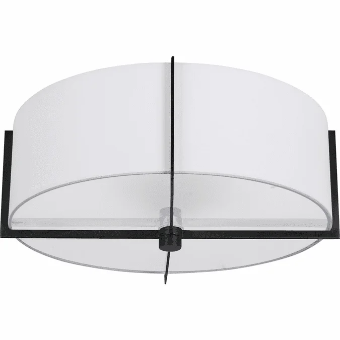 Dainolite PST-153SF-MB-WH Preston Modern White / Black Overhead Lighting