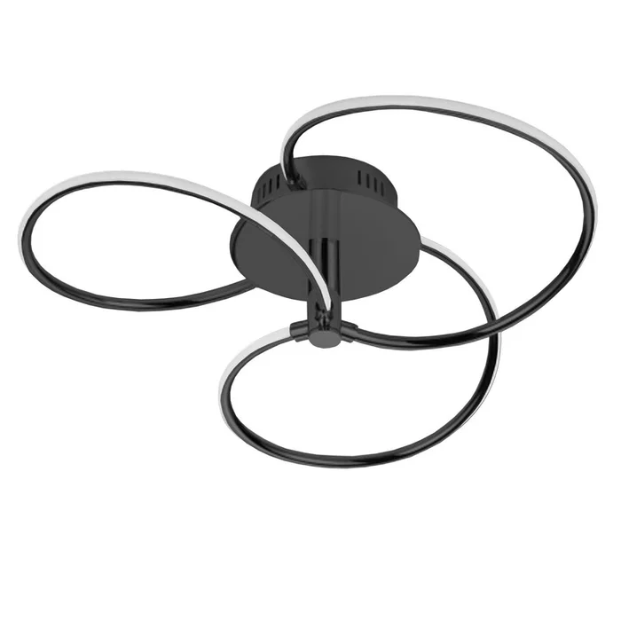 Dainolite Romy LED Semiflush Mount 24w Matte Black White Silicone Diffuser Lamp|Plafonnier semi-affleur Romy de Dainolite en silicone blanc qui diffuse la lumire, avec fini noir mat et ampoule DEL de 24W