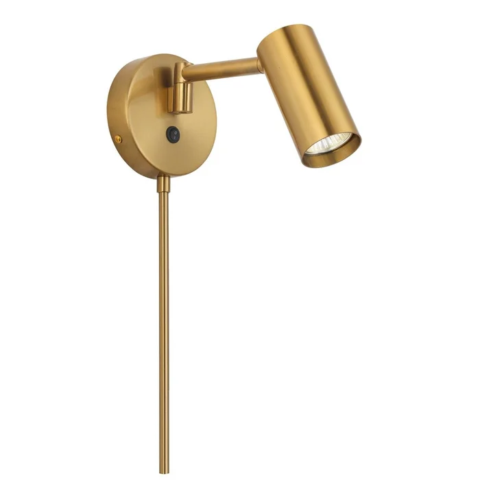 Dainolite Stanly 1 Light Wall Swing Arm Spotlight Aged Brass Lamp|Projecteur mural Stanly de Dainolite avec bras articul, fini laiton vieilli et 1ampoule