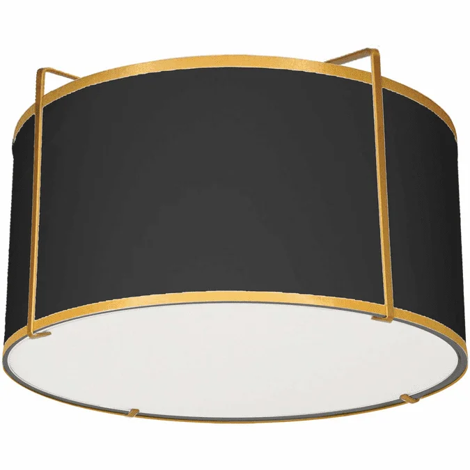 Dainolite TRA-121FH-GLD-BK Trapezoid Contemporary Black / Gold Flush Lighting