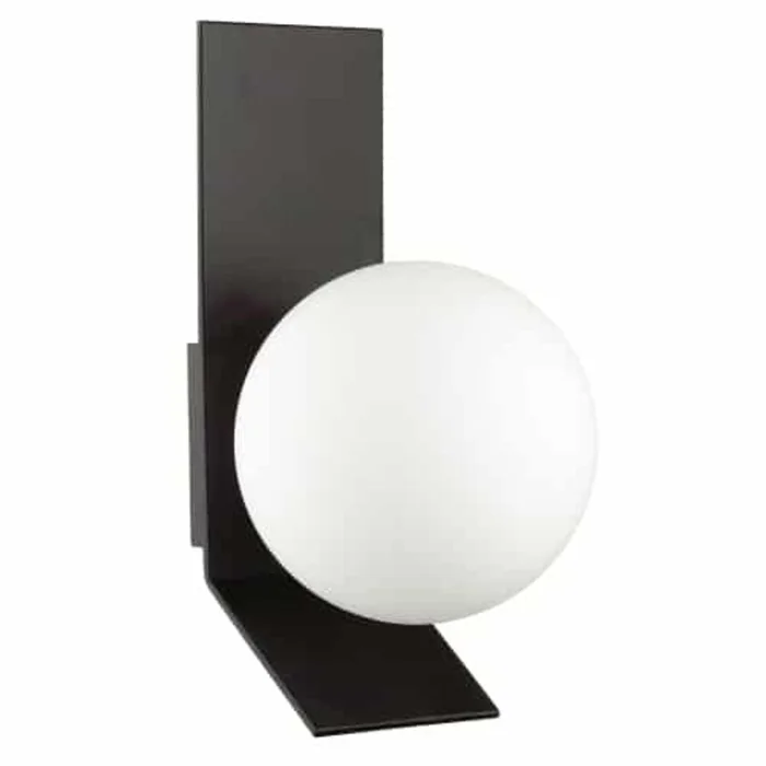 Dainolite Valemont 1 Light Wall Sconce Large Matte Black Opal White Glass Lamp|Grande applique murale Valemont de Dainolite en verre blanc opale, avec fini noir mat et 1ampoule