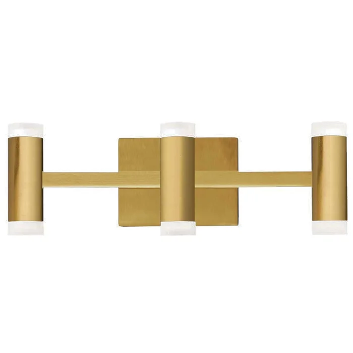 Dainolite Wilson Vanity Light 33w LED Aged Brass Frosted Acrylic Diffuser Lamp|Lumire de coiffeuse Wilson de Dainolite en acrylique givr qui diffuse la lumire, avec fini laiton vieilli et ampoule DEL de 33W