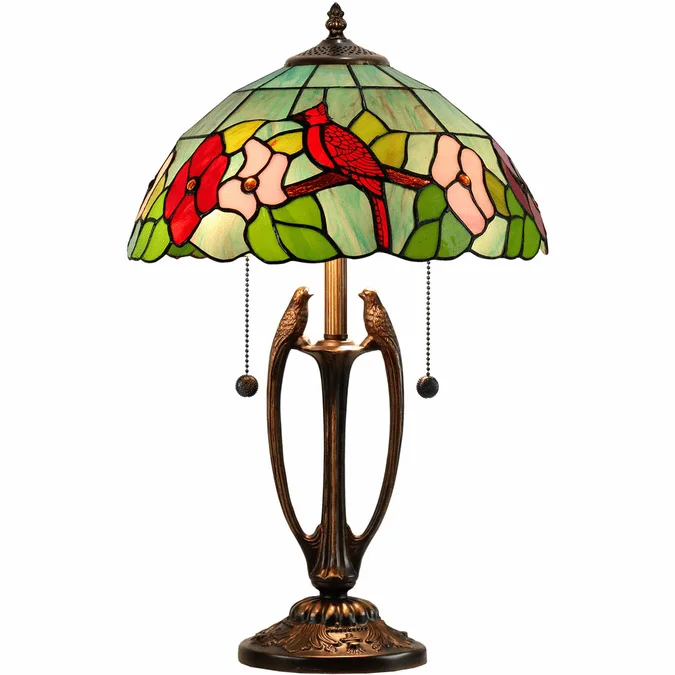 Dale Tiffany TT21124 Benezia Birds Tiffany Antique Bronze Table Lamp