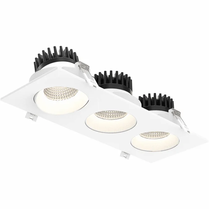 DALS Lighting GBR35-CC-TRIO-WH Revolve Modern White LED 3-Light Recessed Lighting Insert