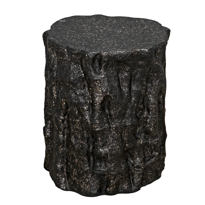 damono stool/side table, black fiber cement
