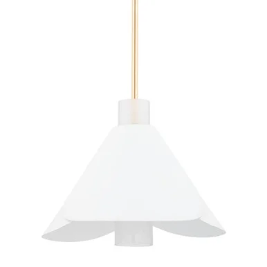 Dawson One Light Pendant in Gold Leaf/White Plaster (70|3018-GL/WP)