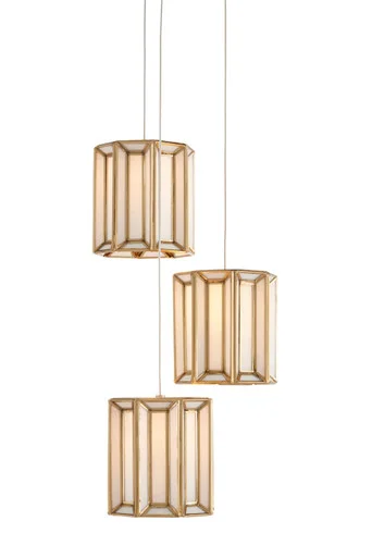 Daze Collection Three Light Pendant in White/Antique Brass (142|9000-0889)