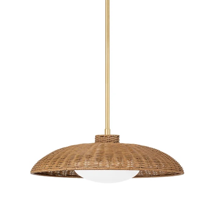 Delano 1-Light Pendant in Vintage Gold Leaf 22.5L x 22.5W x 12.75H