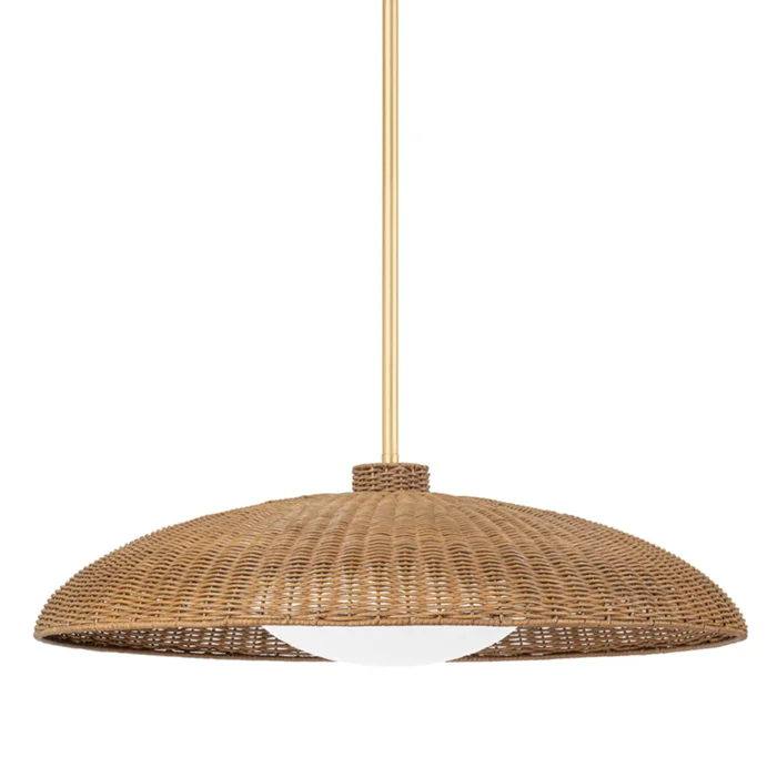 Delano 1-Light Pendant in Vintage Gold Leaf 32.5L x 32.5W x 14.5H
