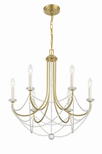Delilah Six Light Chandelier in Aged Brass (60|DEL-90806-AG)