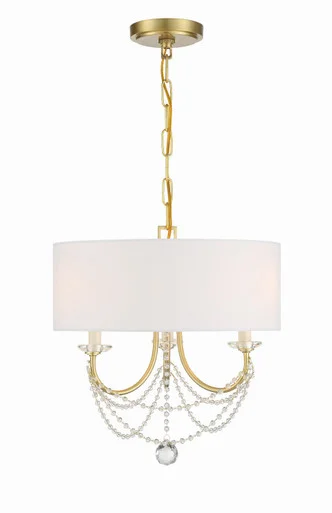Delilah Three Light Mini Chandelier in Aged Brass (60|DEL-90803-AG)