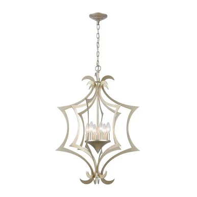 Delray Six Light Pendant in Aged Silver (45|12063/6)