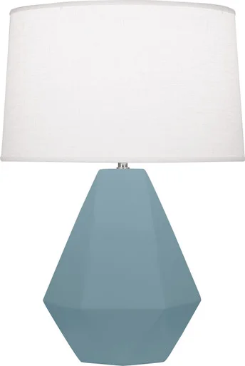 Delta One Light Table Lamp in Matte Steel Blue Glazed Ceramic (165|MOB97)