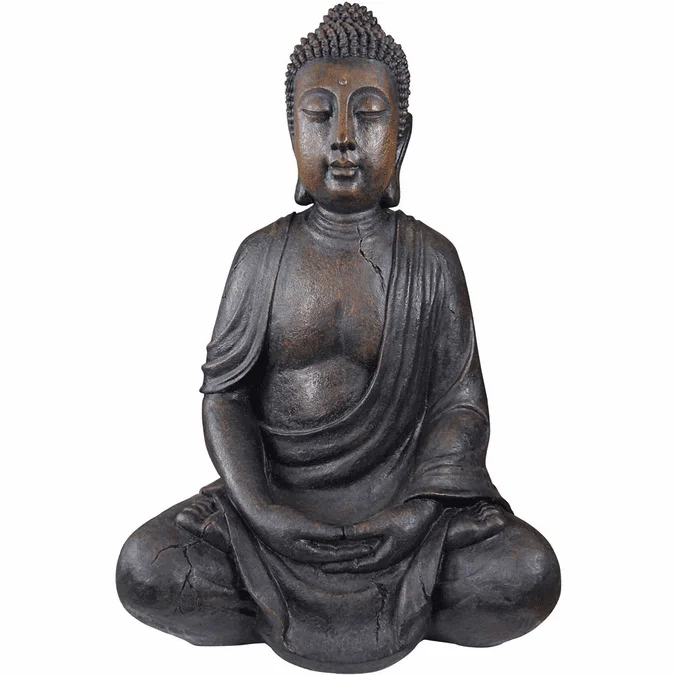 Design Toscano AL1160 Large Buddha of the Grand Temple Traditional Gothic Stone Large Basalt Statue