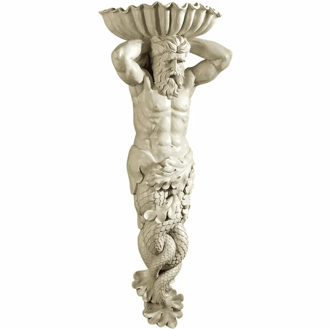 Design Toscano EU9320 Atlantes God of the Sea Traditional Antique Stone Wall Sculpture