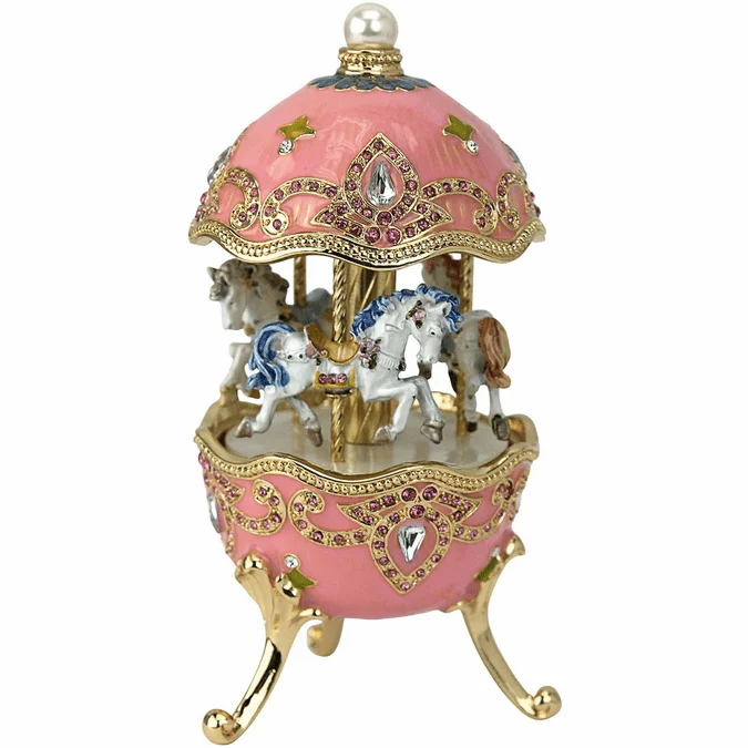 Design Toscano FH24662 Horse Carousel Traditional Enameled Egg